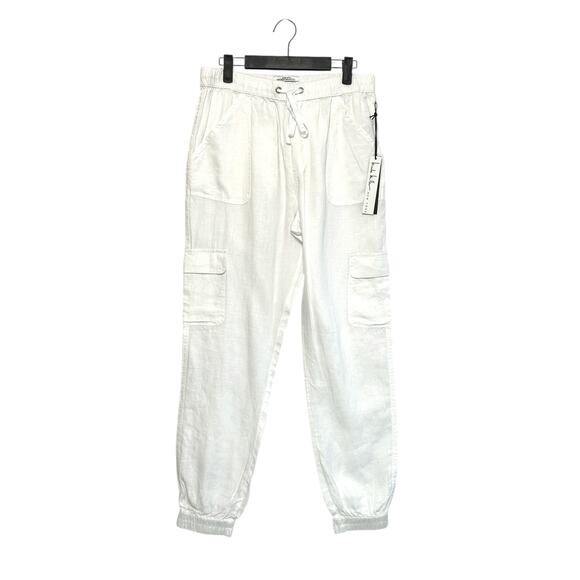 Nicole Miller Pants - Nicole Miller Linen Cargo Jogger Pants NWT Women's Sz M White Gorpcore Utility